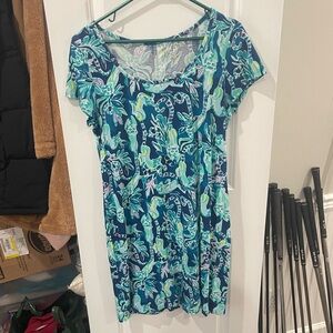 Lilly Pulitzer Navy, Aqua & Mint Tropical Mini Dress